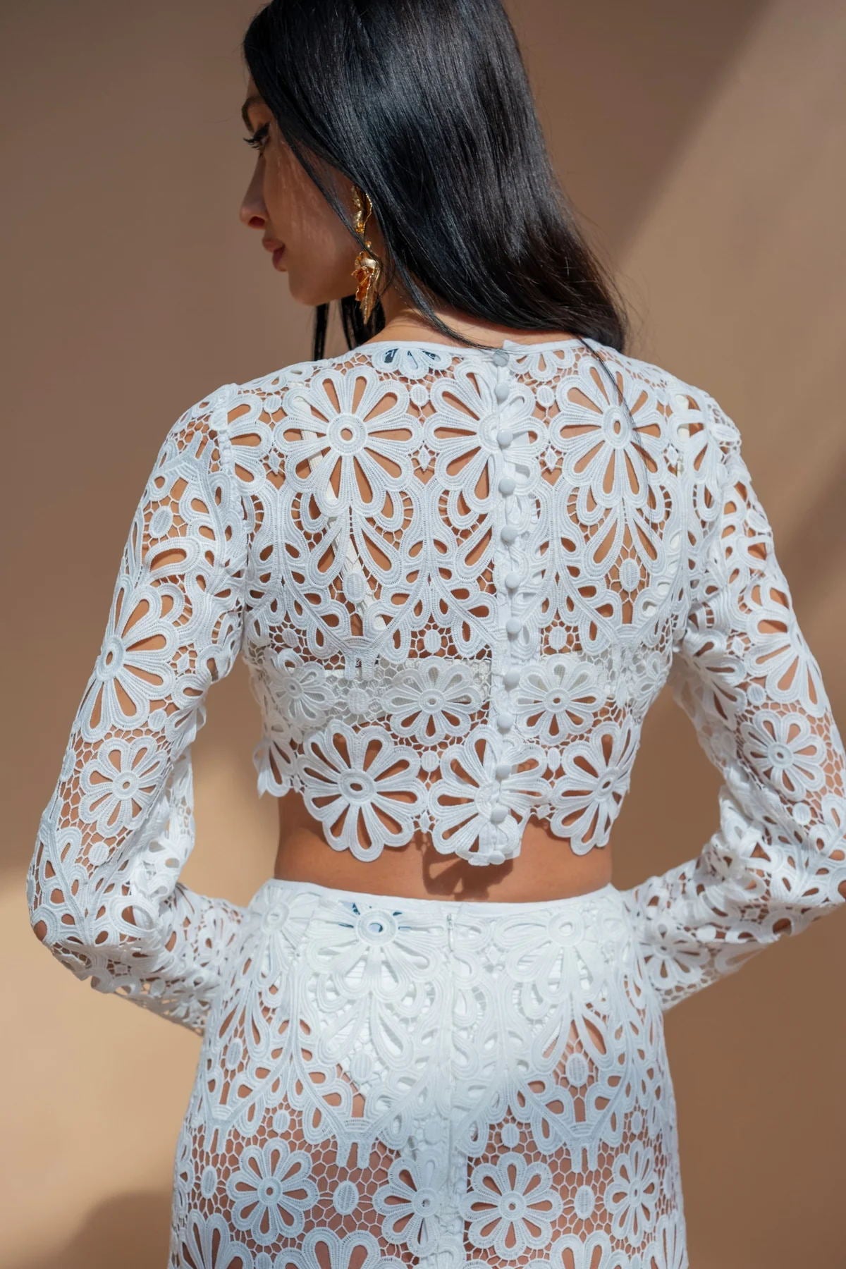 Women Crochet Round Neck Top