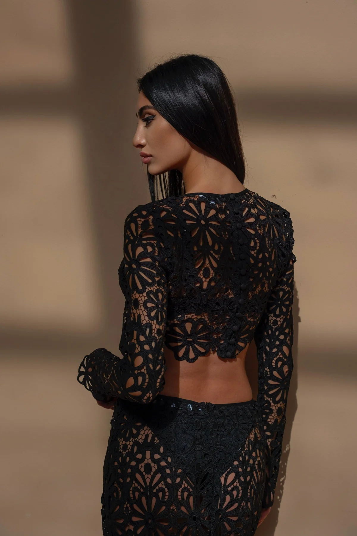 Women Crochet Boat Neck Top
