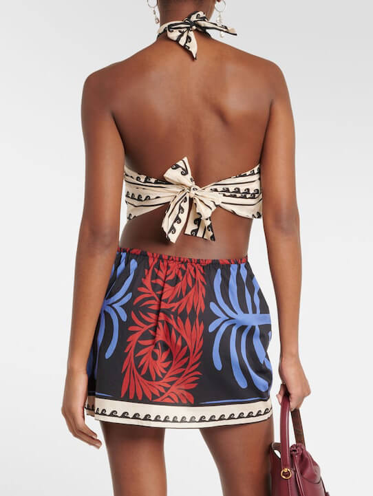 Printed Halter Neck Cut-Outs Sheath Mini Dress