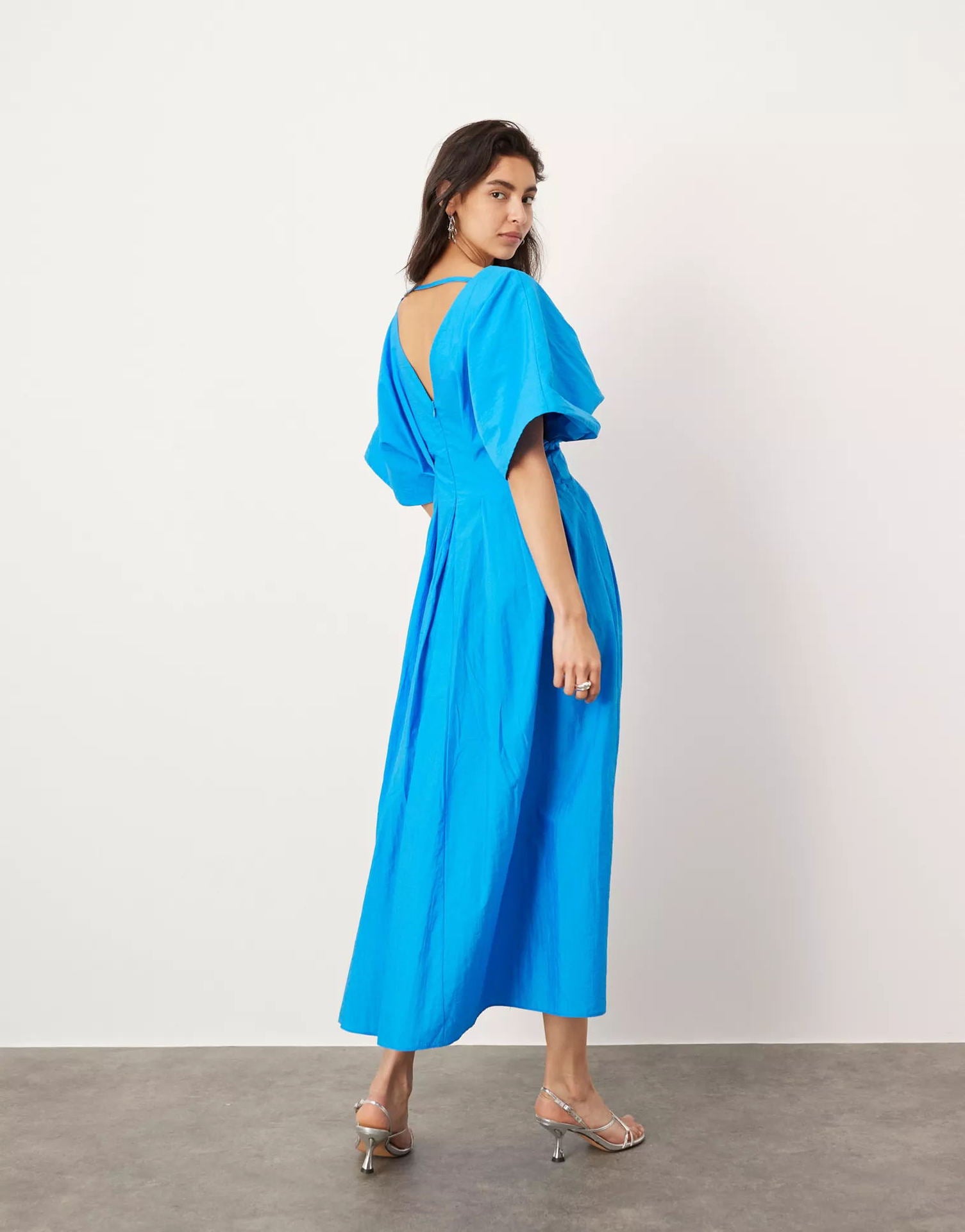 V-Neck Fit & Flare Maxi Dress