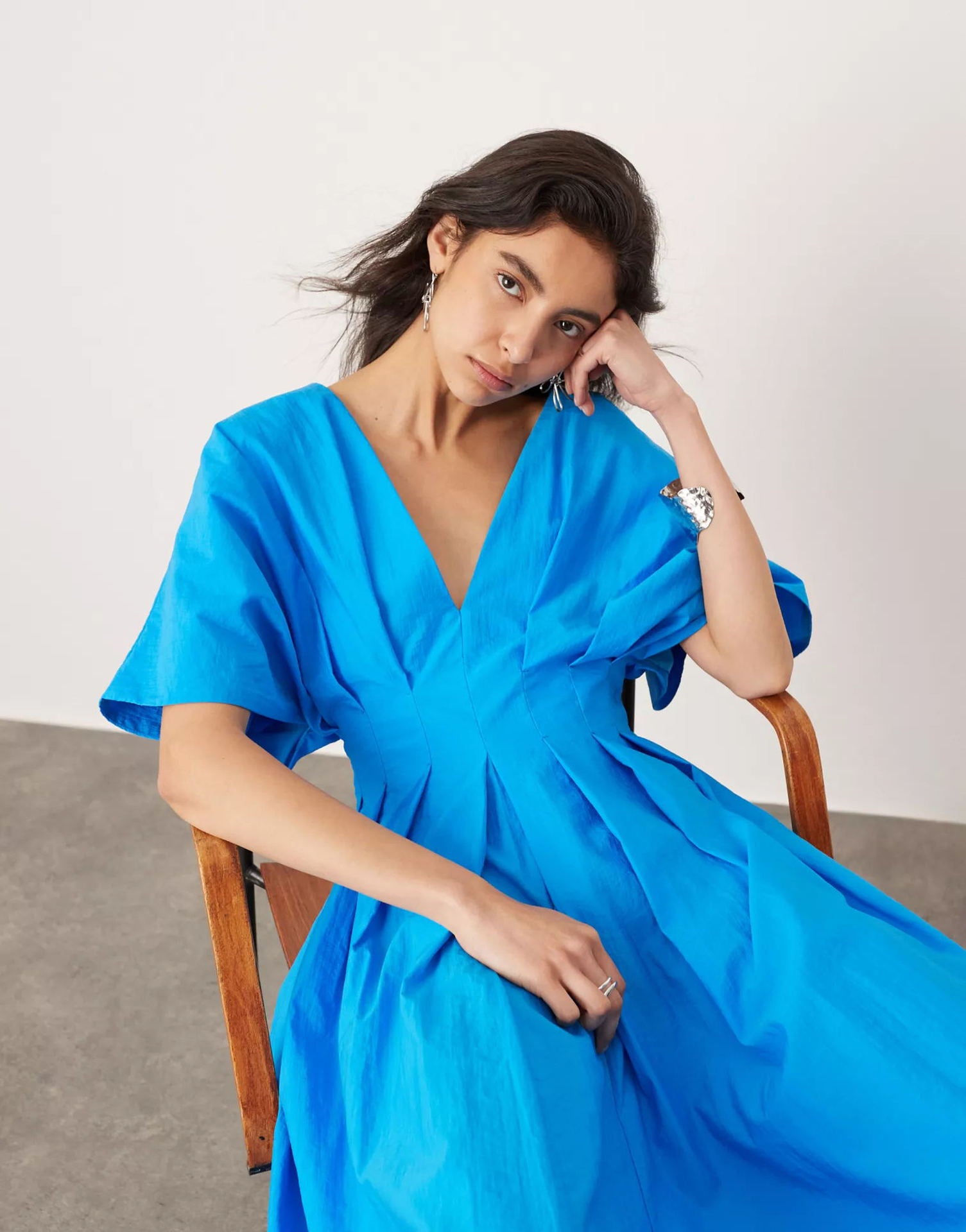 V-Neck Fit & Flare Maxi Dress