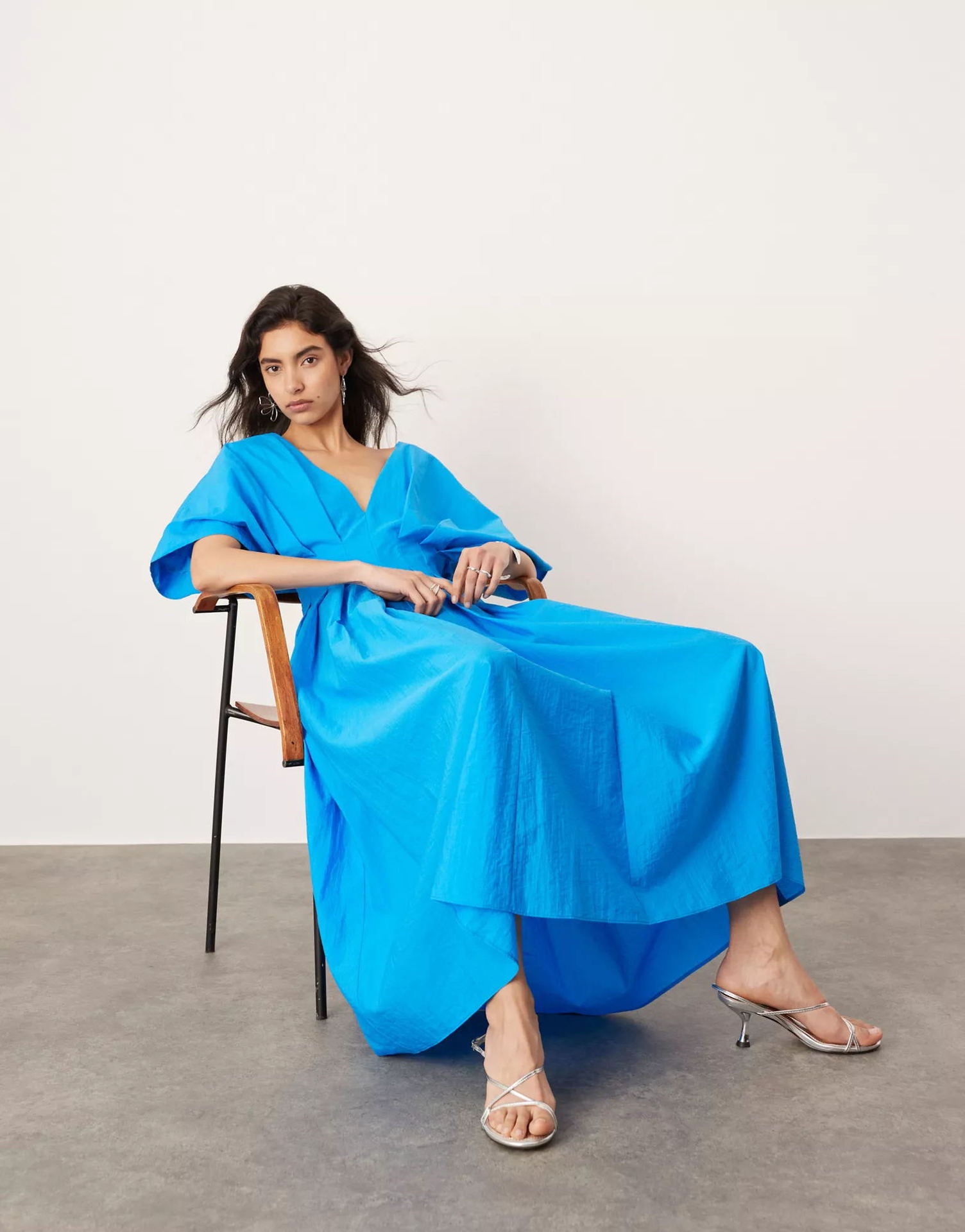 V-Neck Fit & Flare Maxi Dress