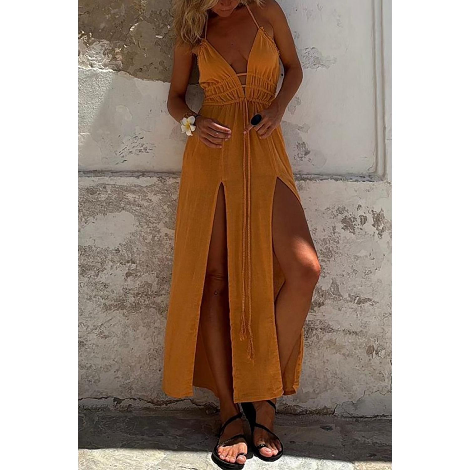 Solid Bodycon Maxi Dress