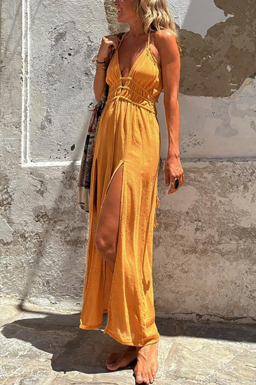 Solid Bodycon Maxi Dress