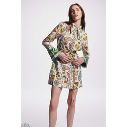 Ethnic Motifs Print Mini Shirt Dress