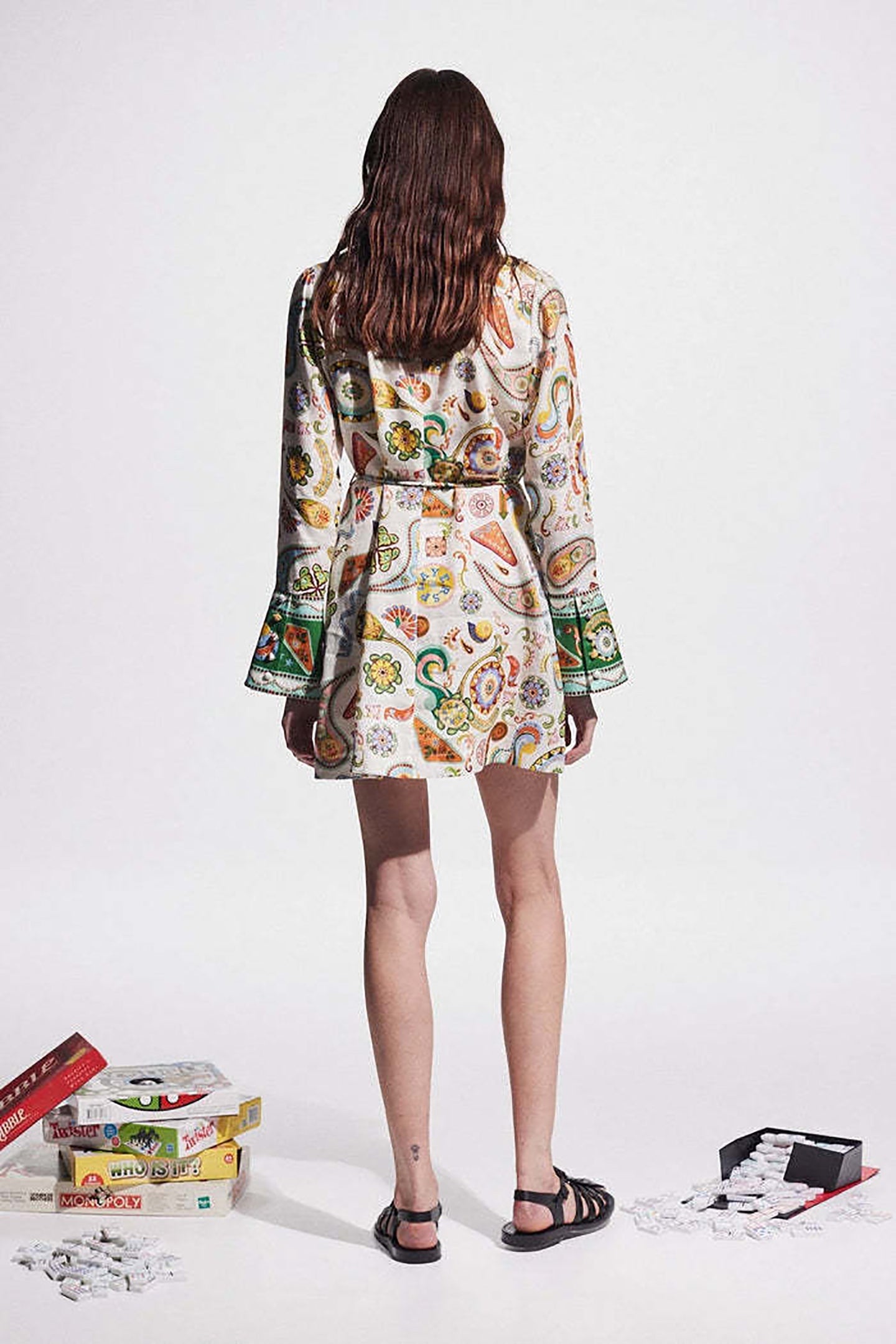 Ethnic Motifs Print Mini Shirt Dress