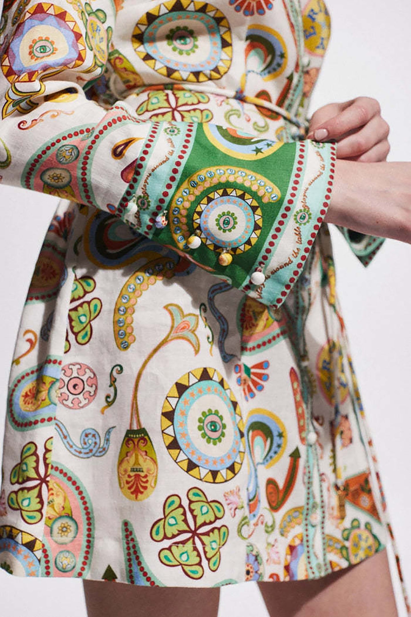 Ethnic Motifs Print Mini Shirt Dress