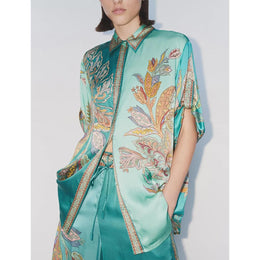 Women Spread Collar Floral Printed Casual Shirt