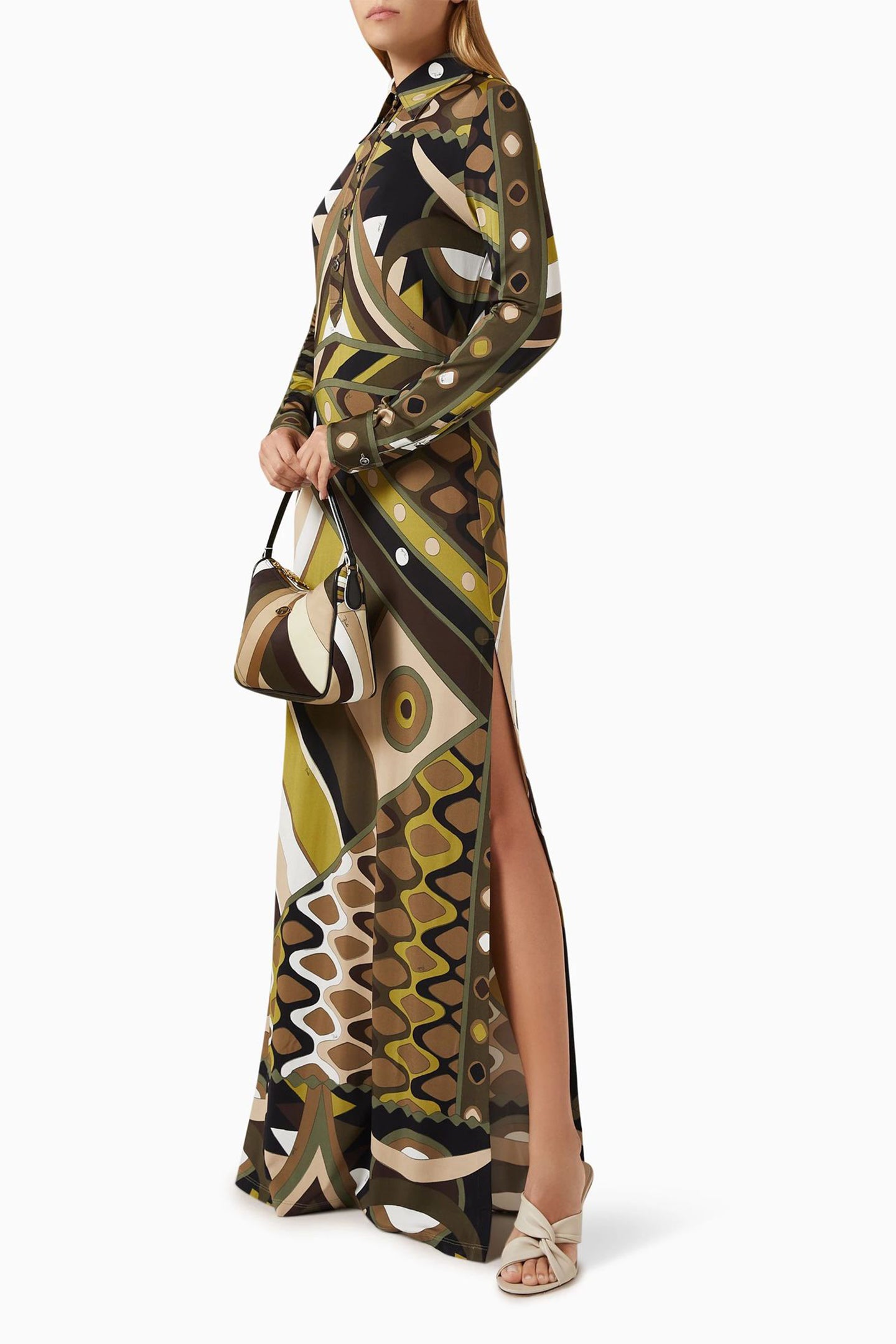 Women Shirt Collar Maxi Dress