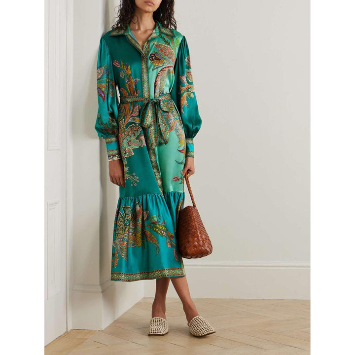 Women Tropical Printed Fit & Flare Midi Dress