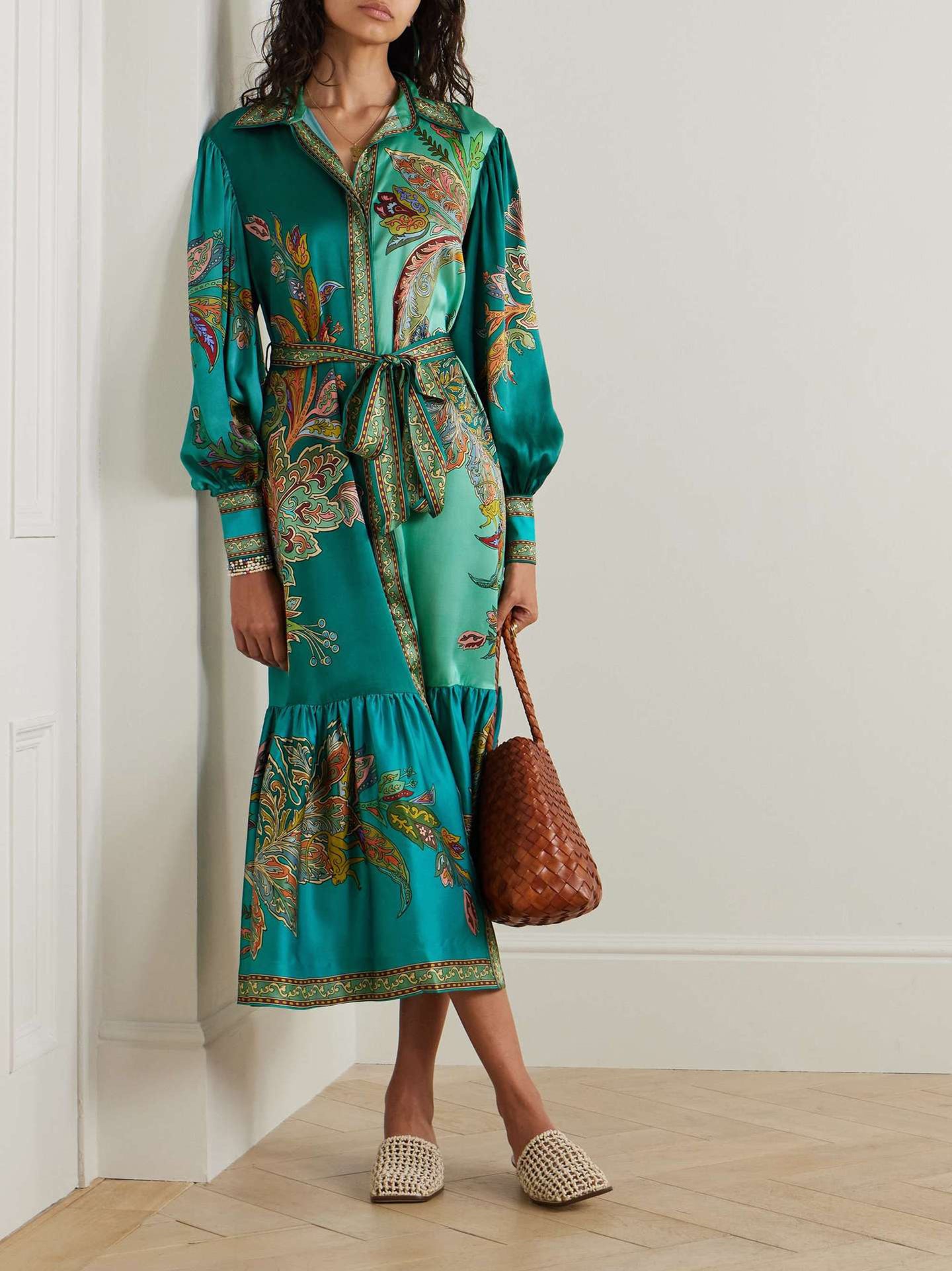 Women Tropical Printed Fit & Flare Midi Dress