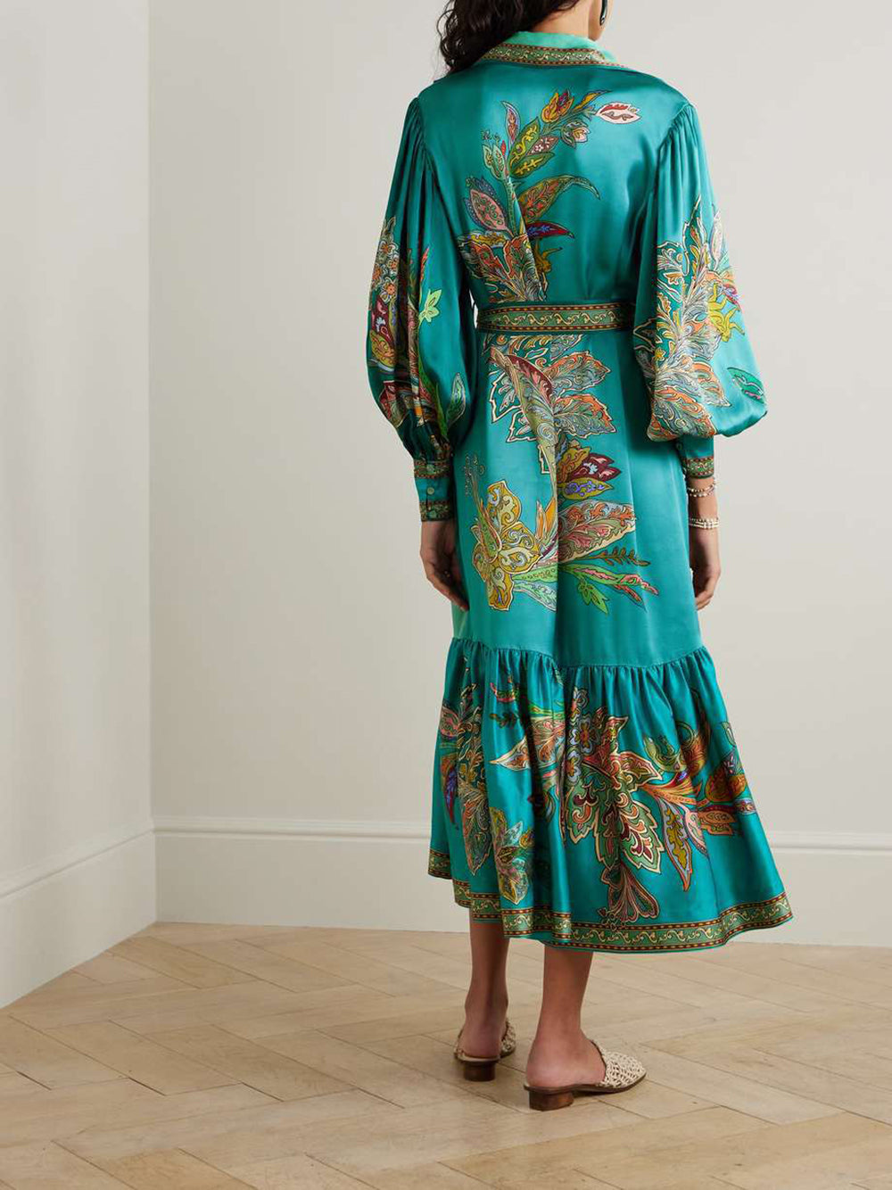 Women Tropical Printed Fit & Flare Midi Dress