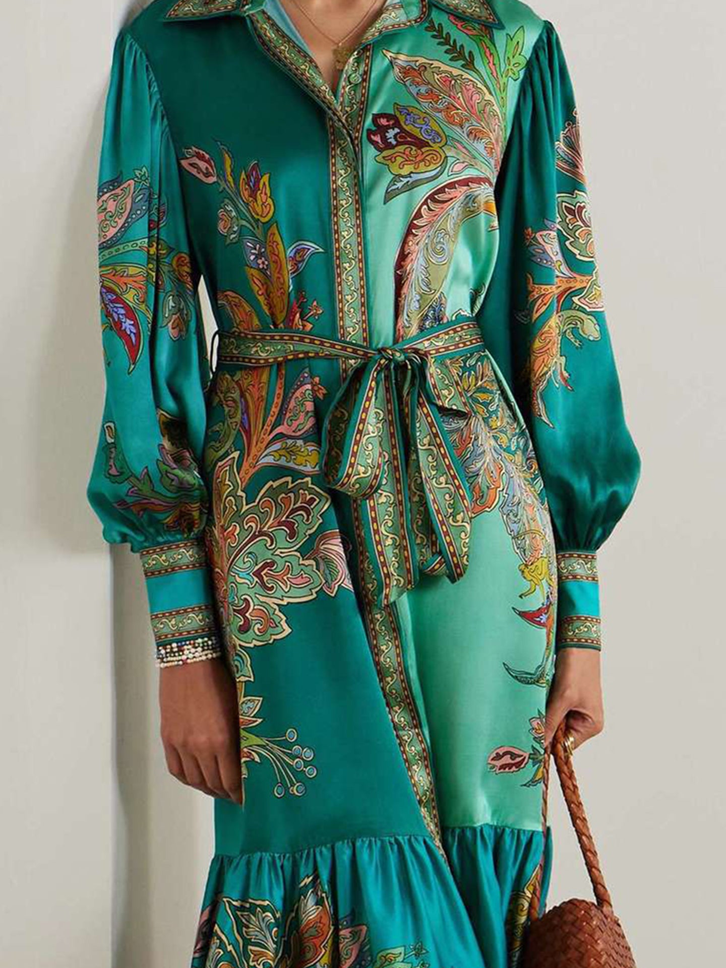 Women Tropical Printed Fit & Flare Midi Dress