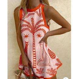 Women Ethnic Motifs Printed Linen A-Line Dress