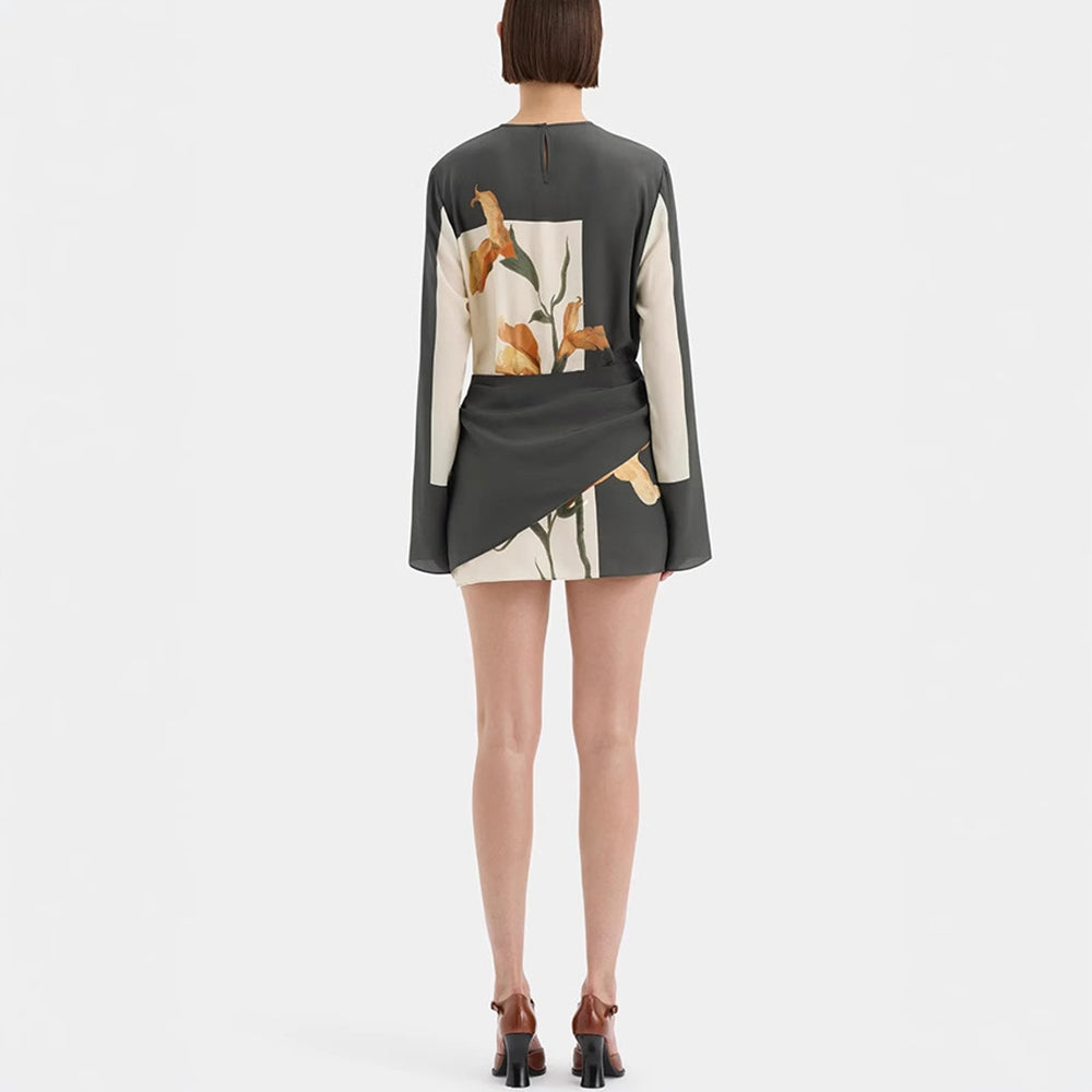 Floral Printed Sheath Mini Dress