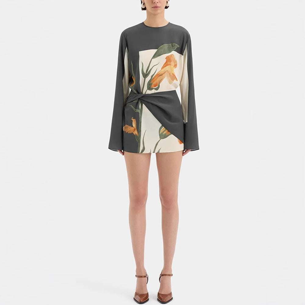 Floral Printed Sheath Mini Dress