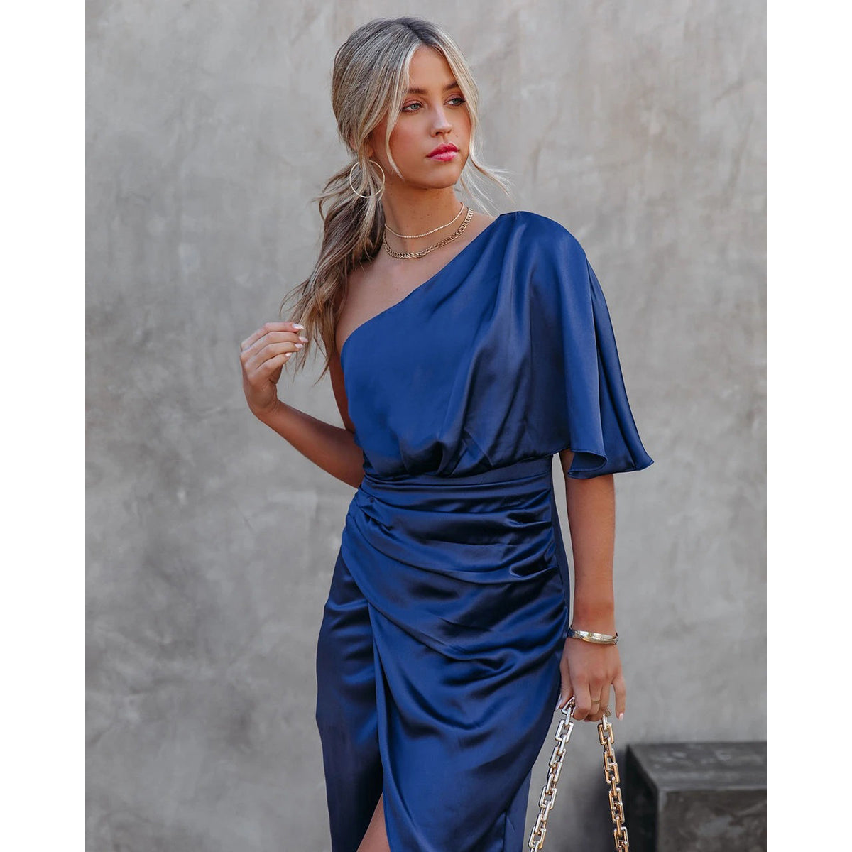 Flared Sleeve Tulip A-Line Dress