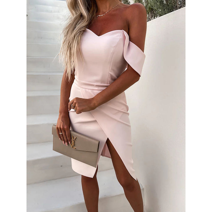 Pink Off Shoulder Bodycon Dress