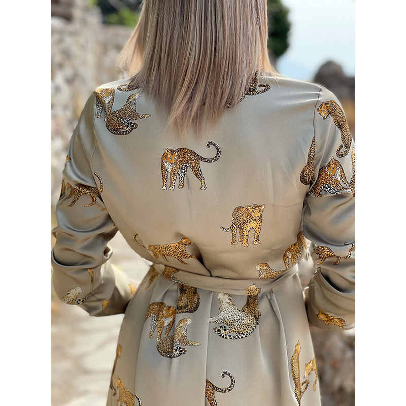 Animal Printed A-Line Cotton Dress