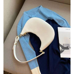 Black Solid One Handle Hobo Bag