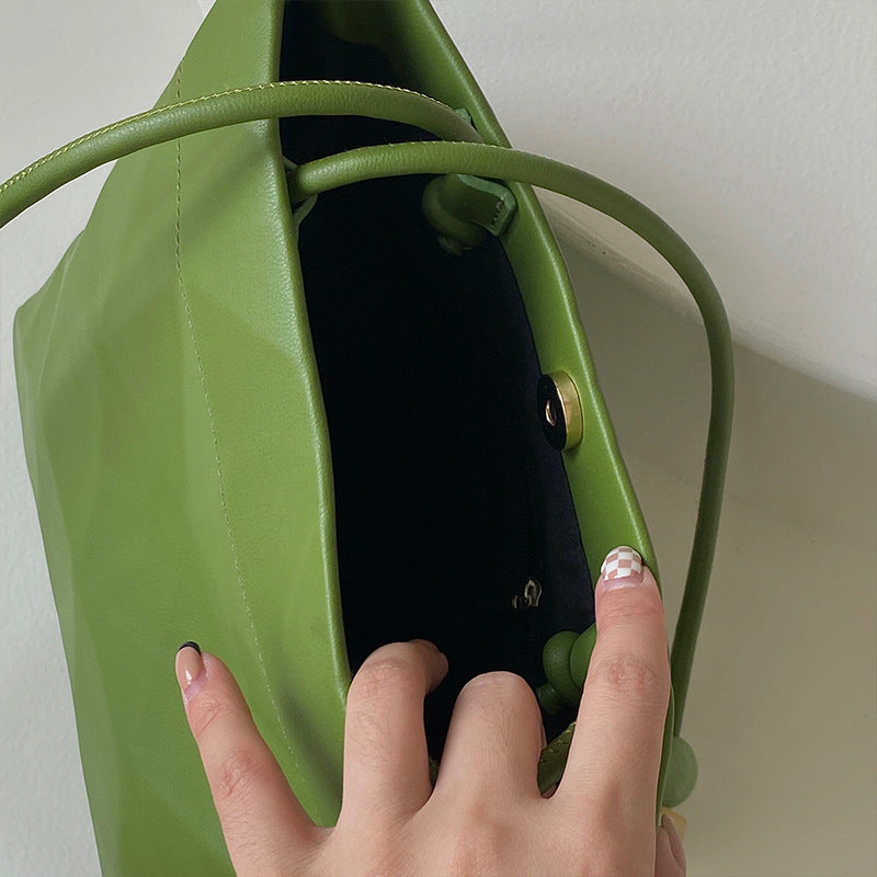 Black Solid Two Handles Shoulder Bag