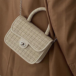 Black Textured One Handle Handheld Bag