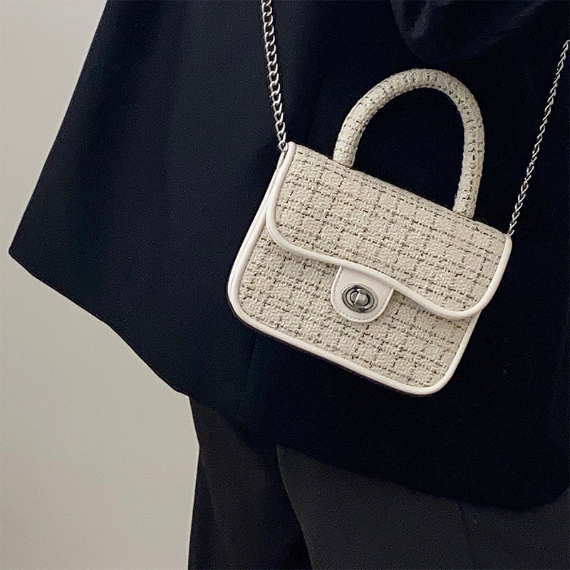 Black Textured One Handle Handheld Bag