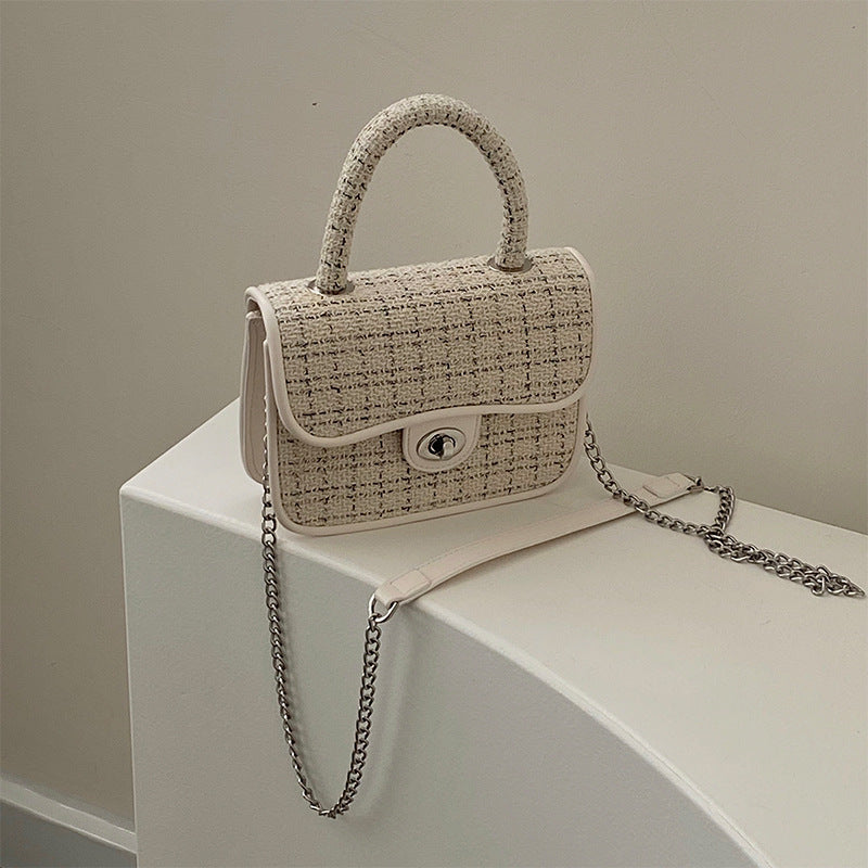 Black Textured One Handle Handheld Bag