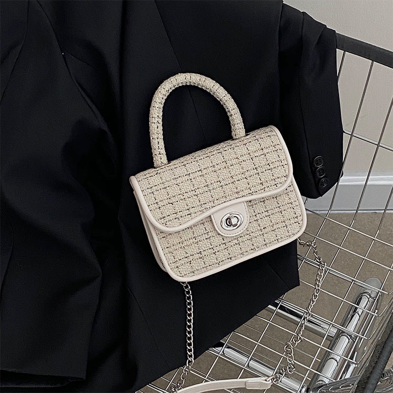 Black Textured One Handle Handheld Bag