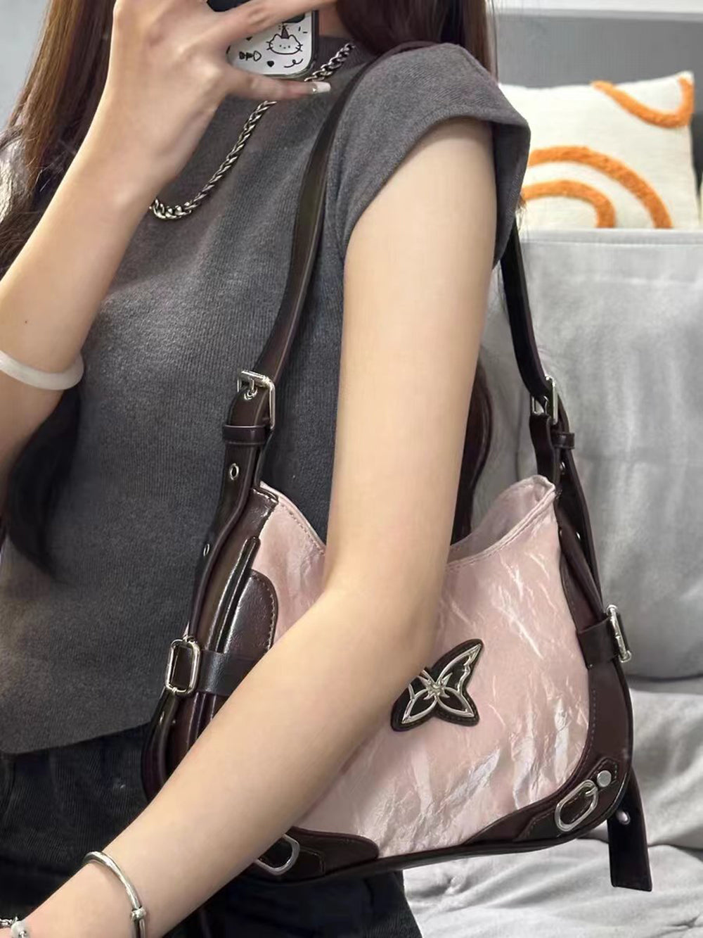 Women Colourblocked Swagger Sling Bag