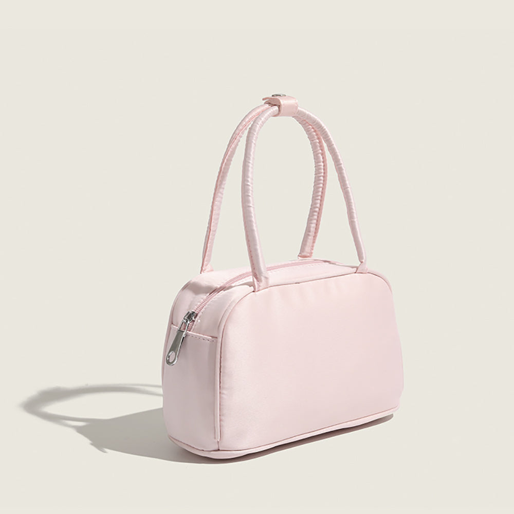 Women Solid Structured Handheld Bag