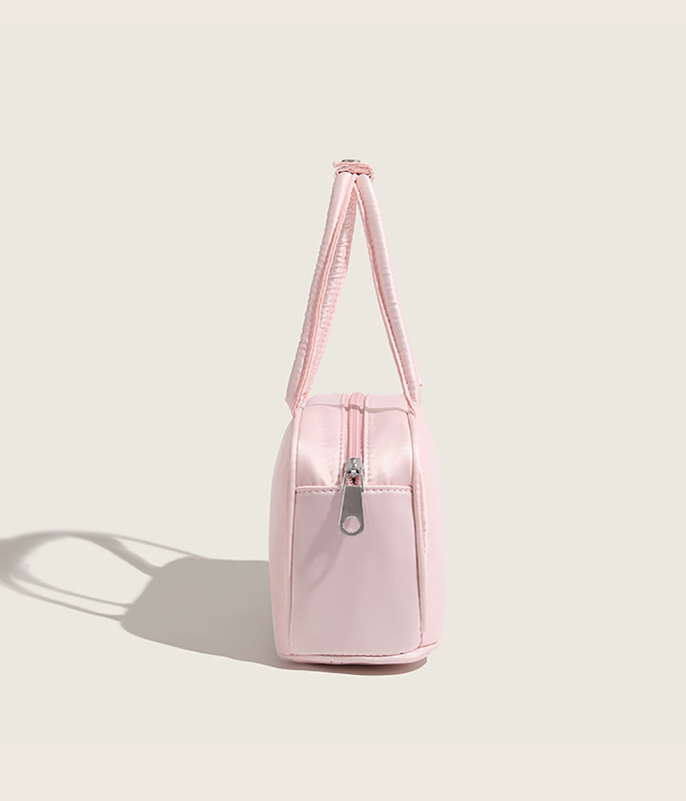 Women Solid Structured Handheld Bag