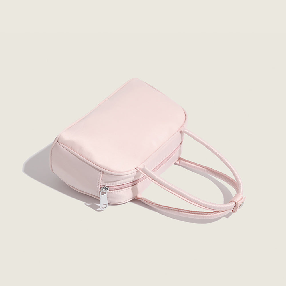 Women Solid Structured Handheld Bag