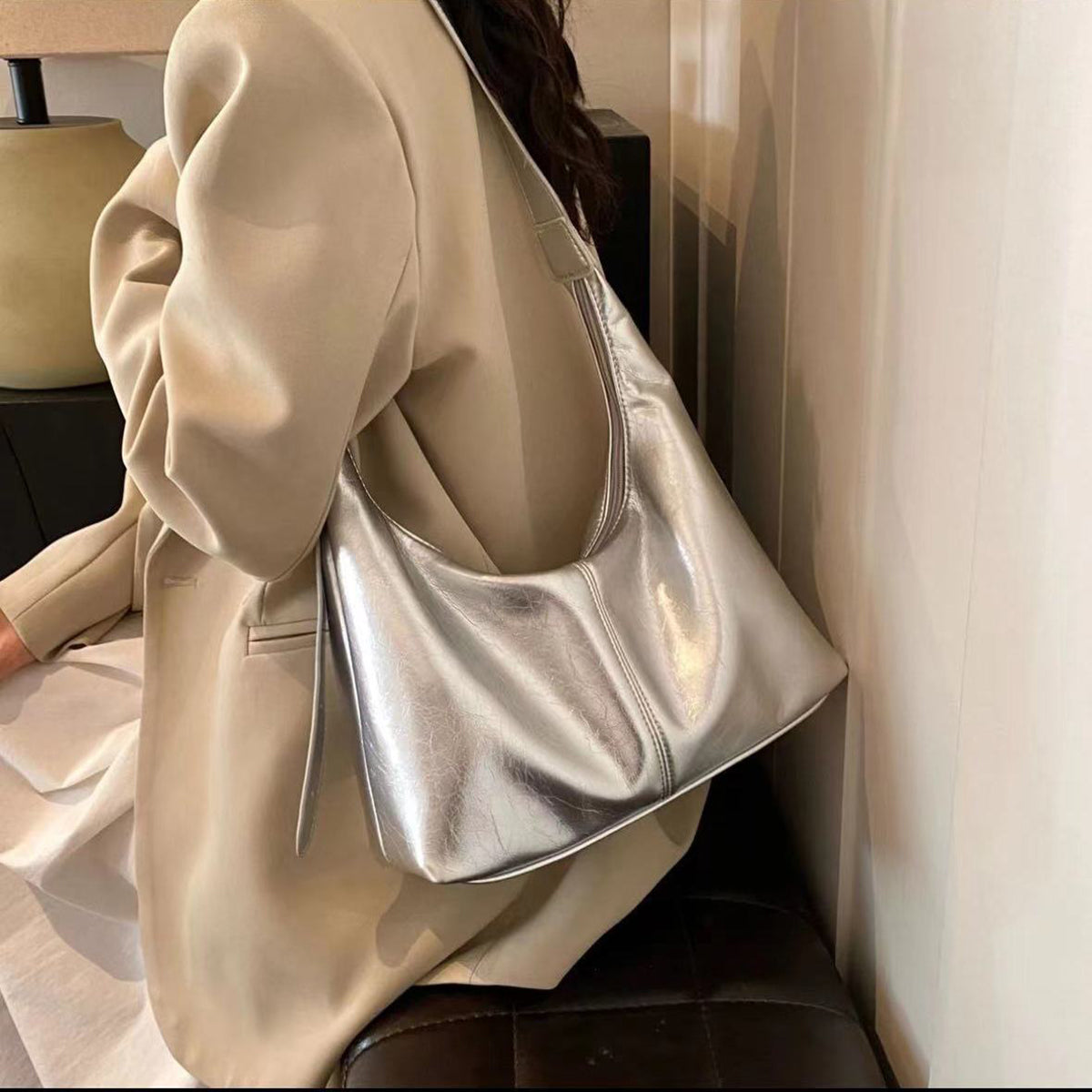 Women Textured Bowling Sling Bag