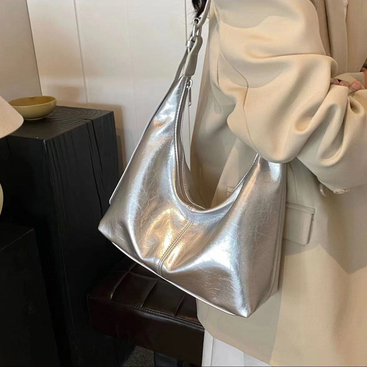 Women Textured Bowling Sling Bag