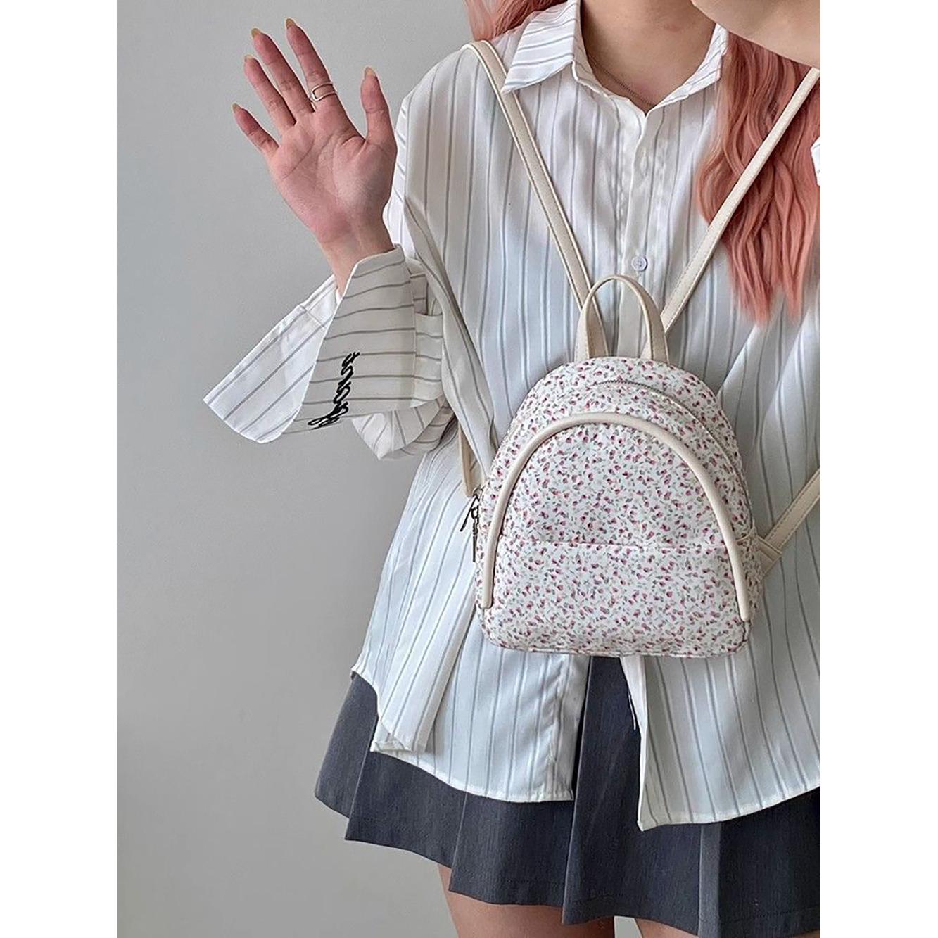 Floral PU Bowling Hobo Bag