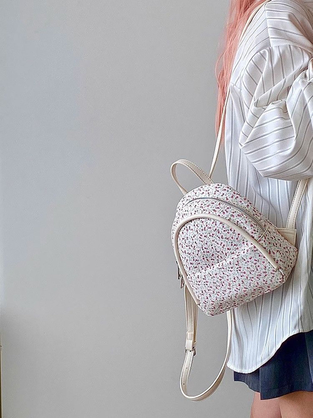 Floral PU Bowling Hobo Bag