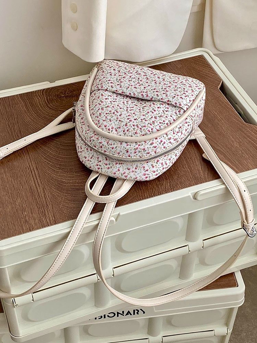 Floral PU Bowling Hobo Bag