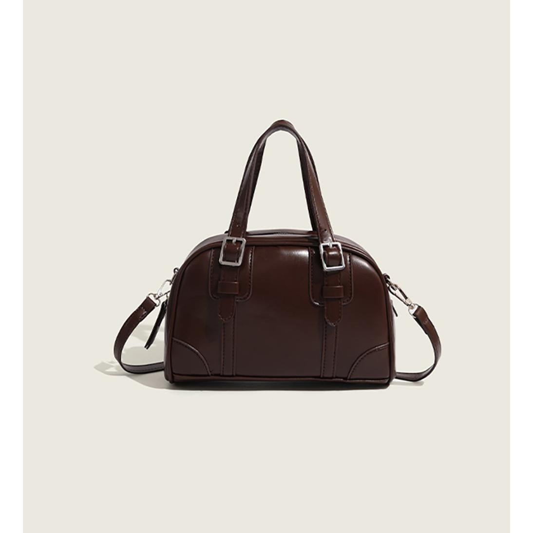 Women Solid Structured Handheld Bag