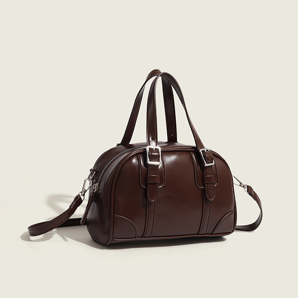 Women Solid Structured Handheld Bag