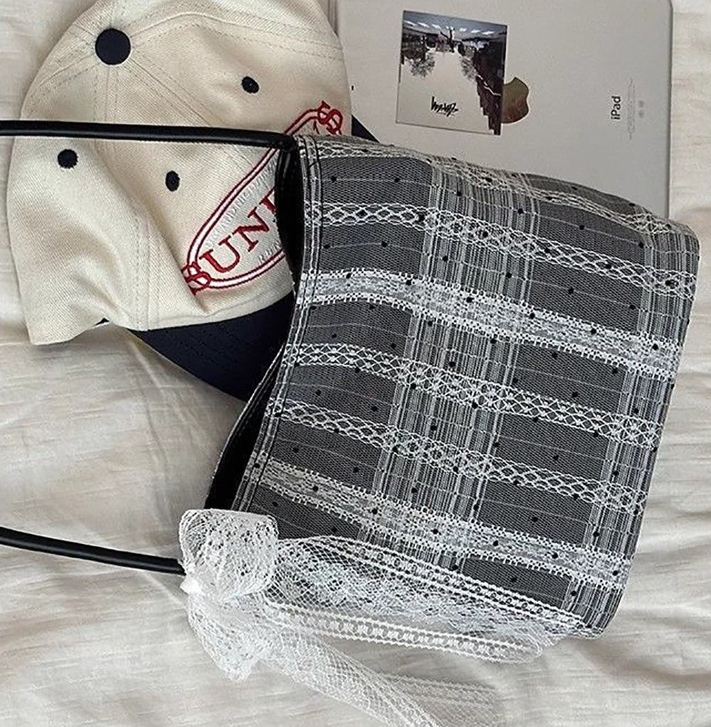 Women Striped Bowling Handheld Bag