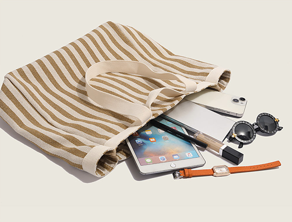 Women Striped Shopper Tote Bag
