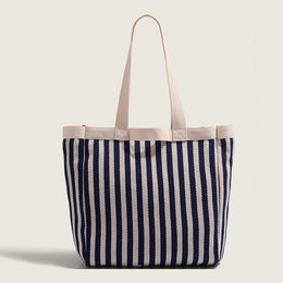 Women Striped Shopper Tote Bag