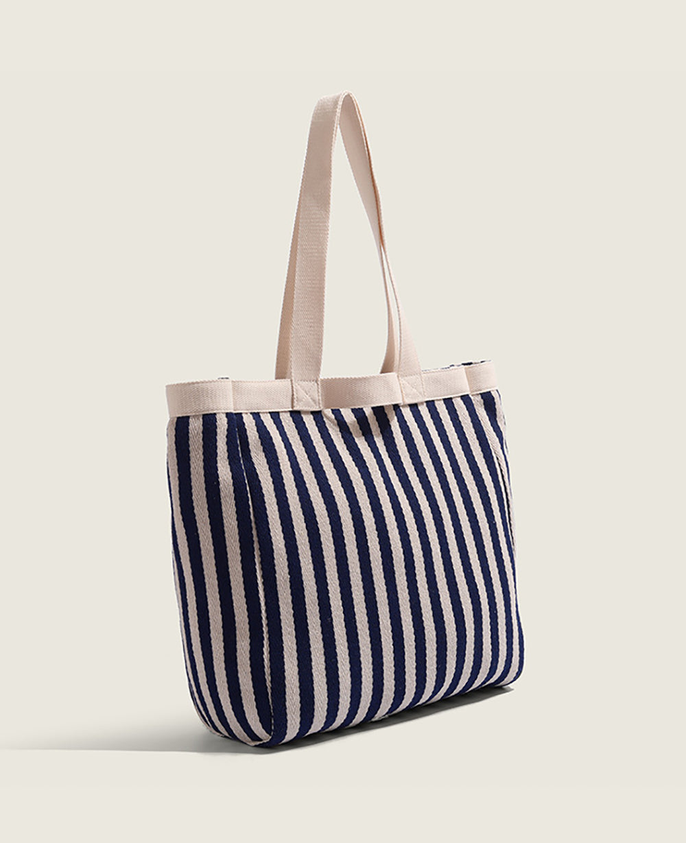 Women Striped Shopper Tote Bag