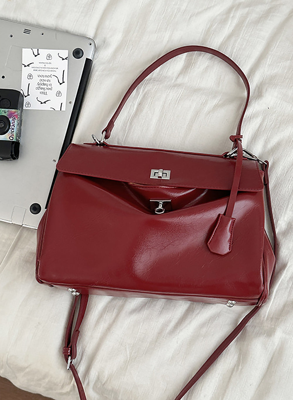 Women Solid Structured Satchel Bag