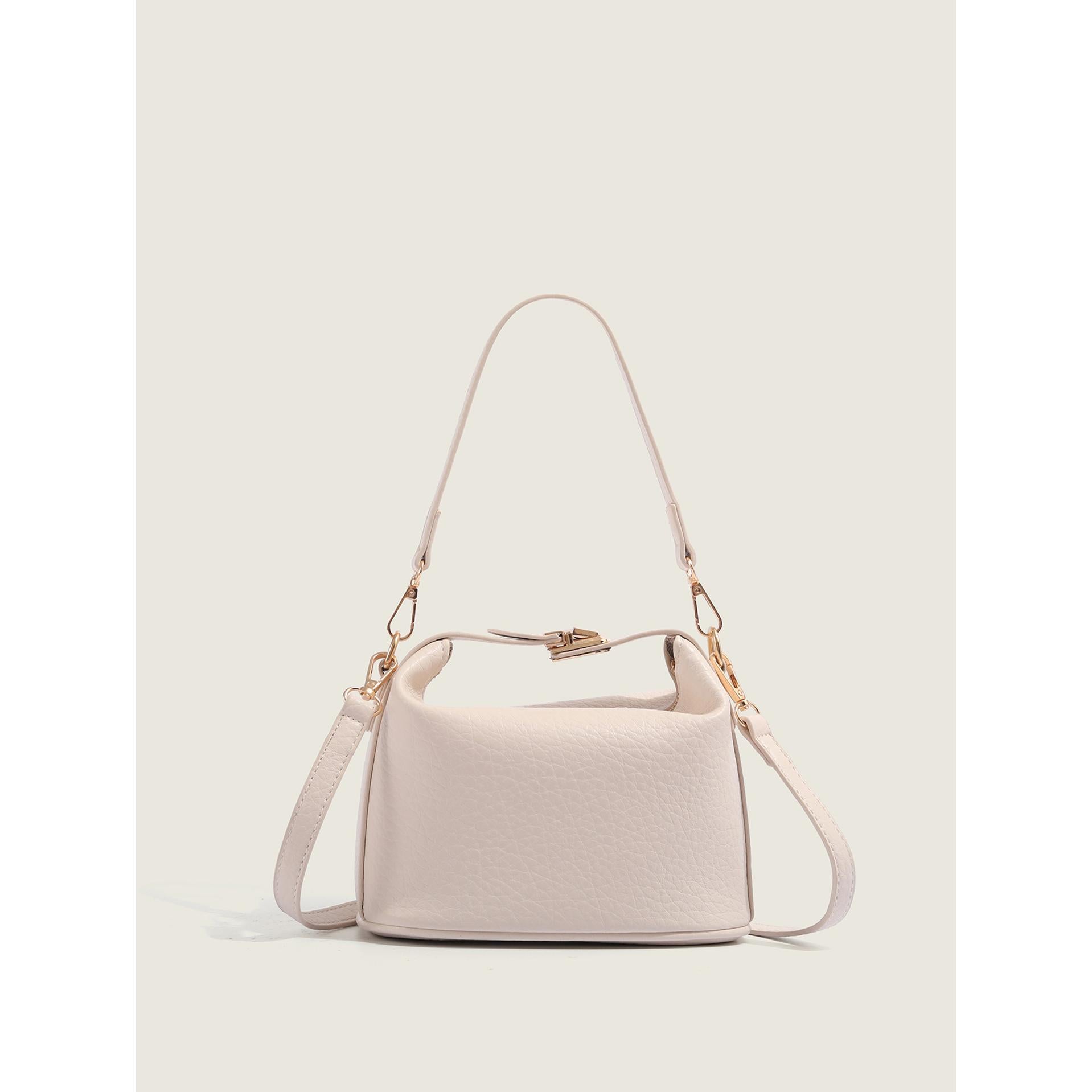 Off White Solid One Handle Sling Bag