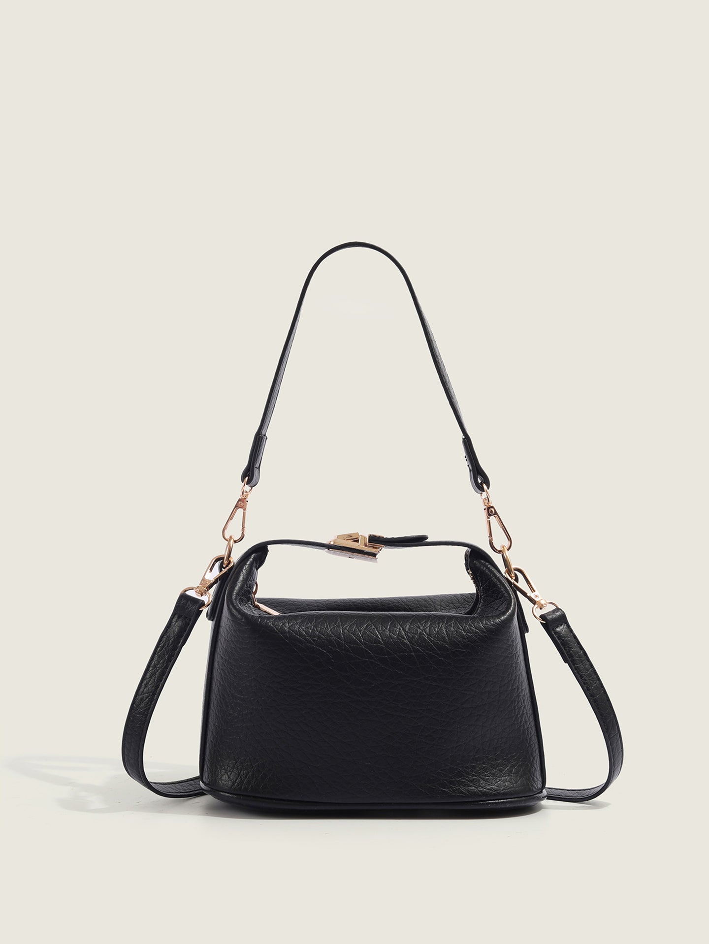 Black Solid One Handle Sling Bag
