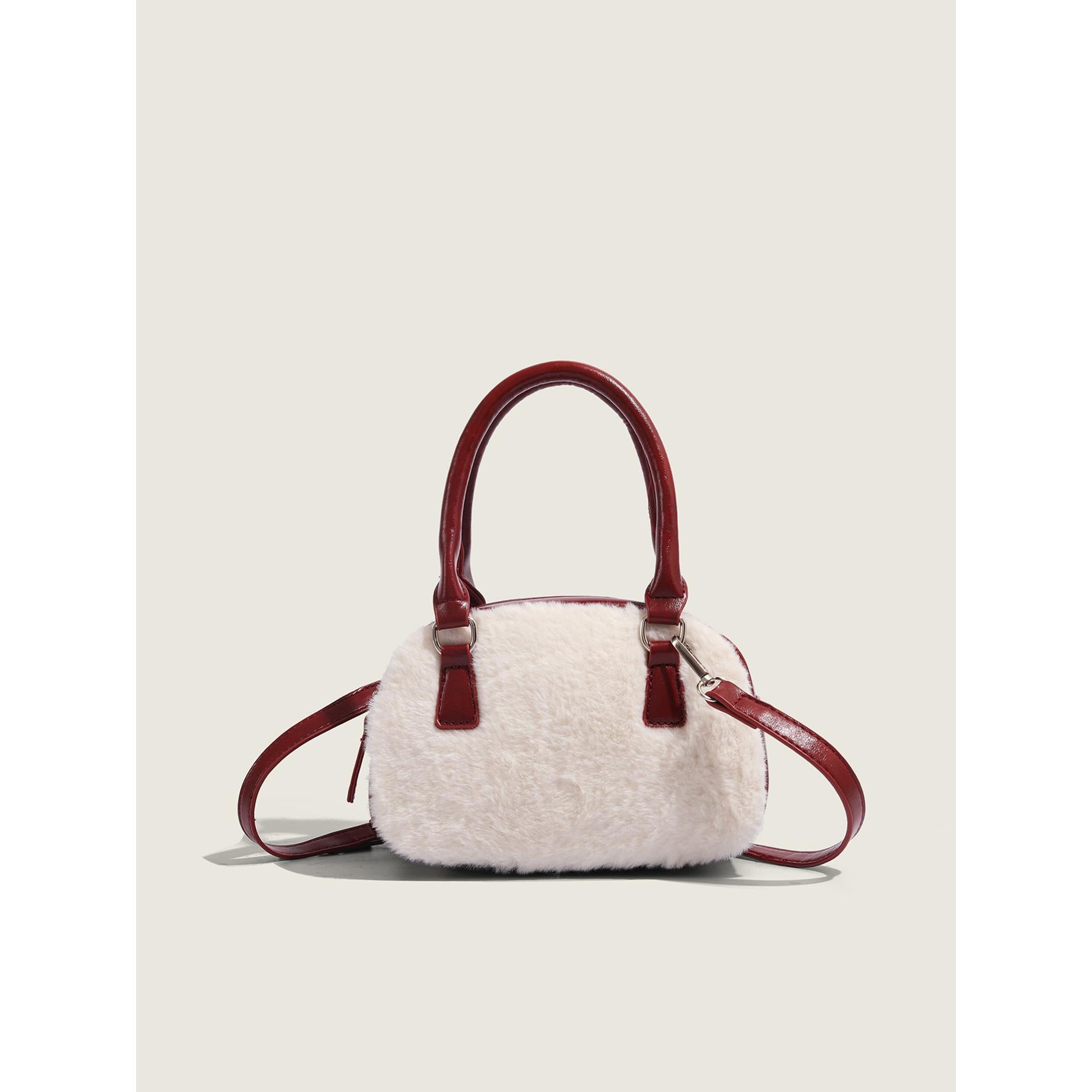 Red Solid Two Handles Sling Bag