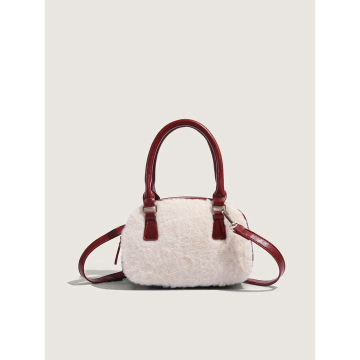 Red Solid Two Handles Sling Bag