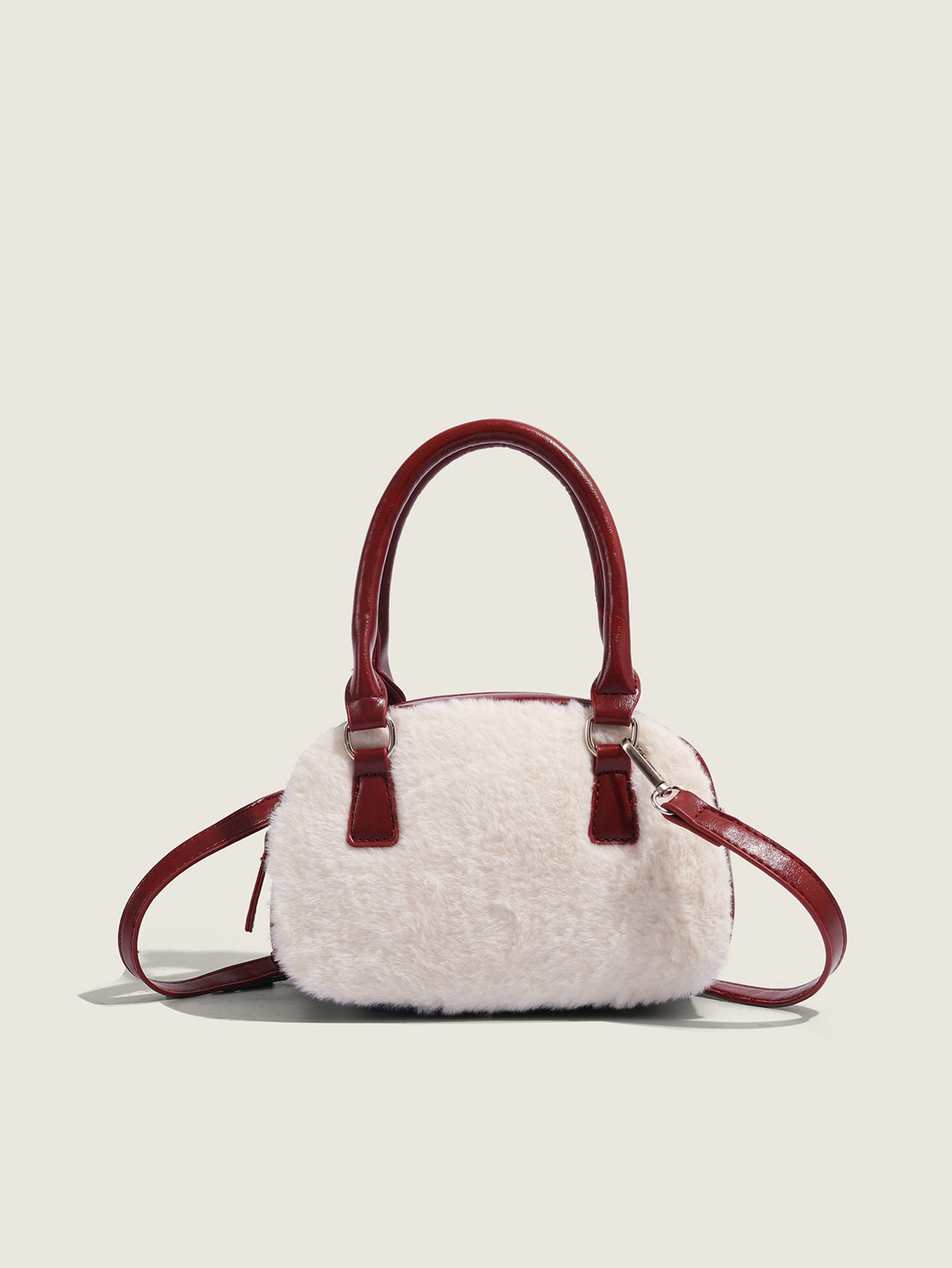 Red Solid Two Handles Sling Bag